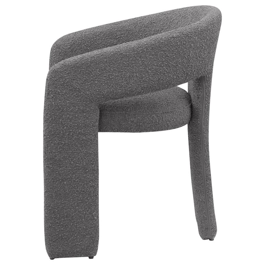 (image for) Eudora Boucle Upholstered Dining Arm Chair Grey