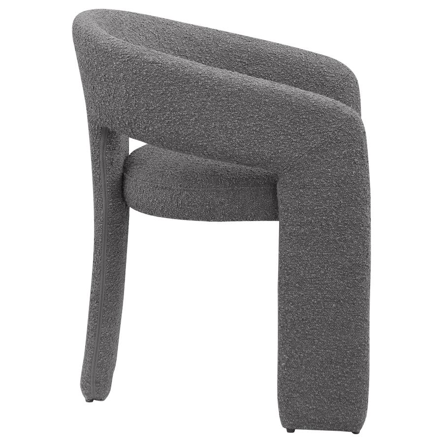 (image for) Eudora Boucle Upholstered Dining Arm Chair Grey