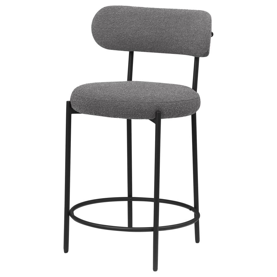 (image for) Viola Boucle Upholstered Counter Chair Grey (Set of 2)