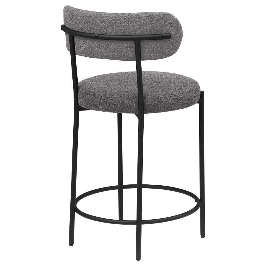 (image for) Viola Boucle Upholstered Counter Chair Grey (Set of 2)