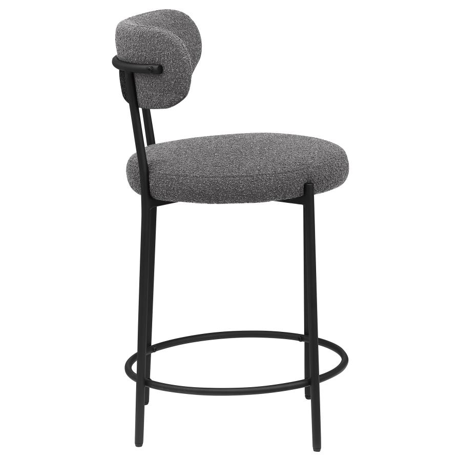 (image for) Viola Boucle Upholstered Counter Chair Grey (Set of 2)