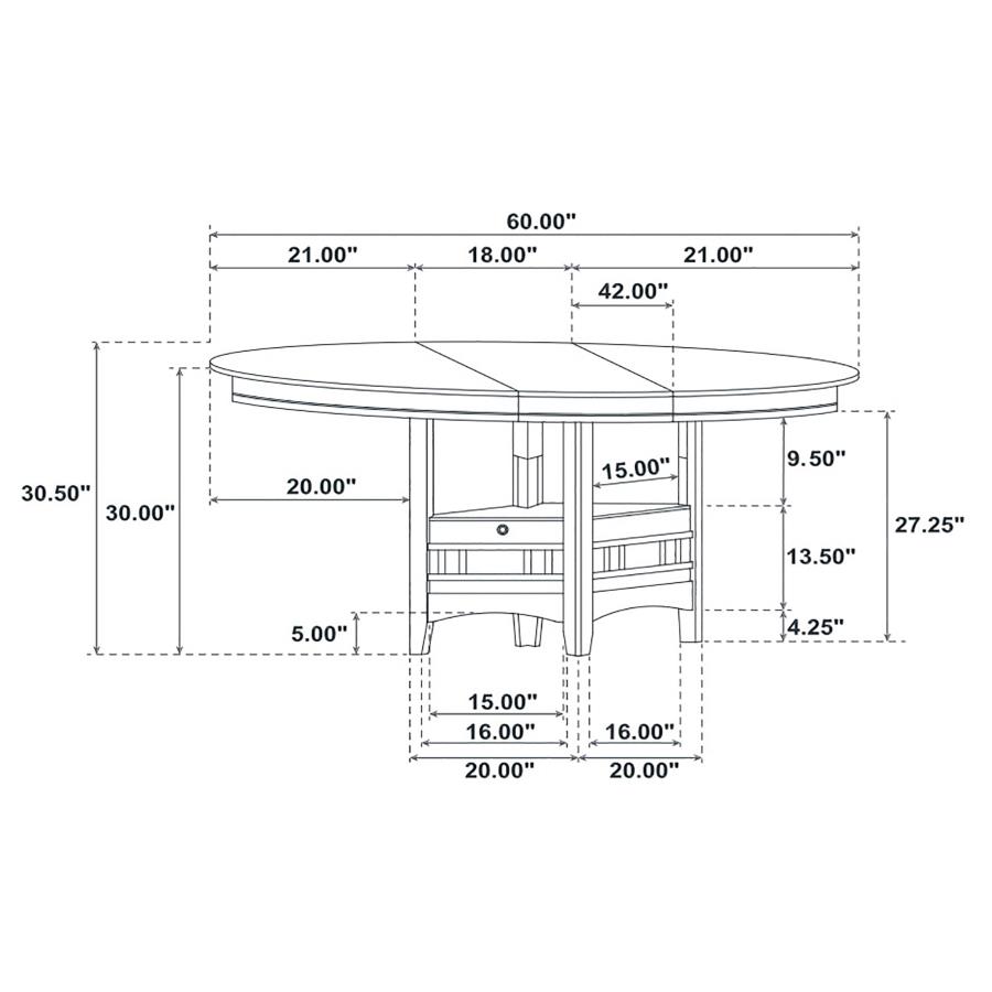 (image for) Lavon 5-piece Oval Extension Leaf Dining Set Medium Grey