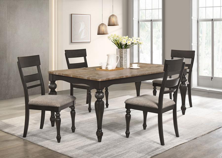 (image for) Bridget 5-piece Rectangular Dining Set Charcoal Sand Through