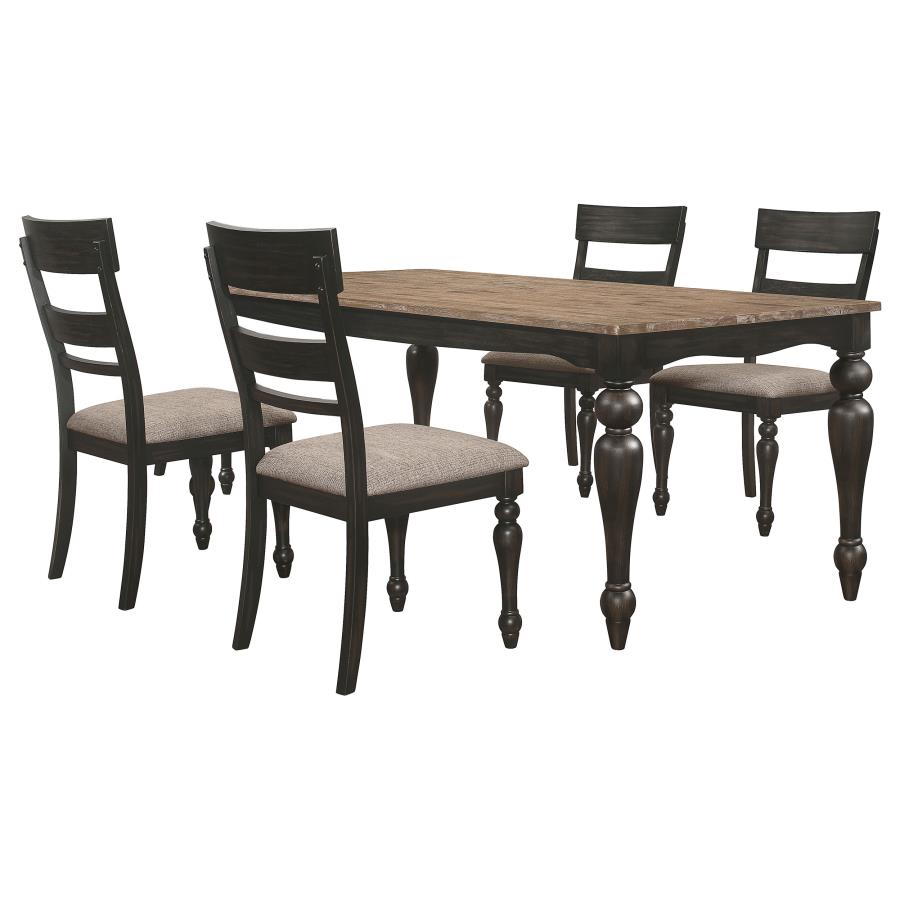 (image for) Bridget 5-piece Rectangular Dining Set Charcoal Sand Through