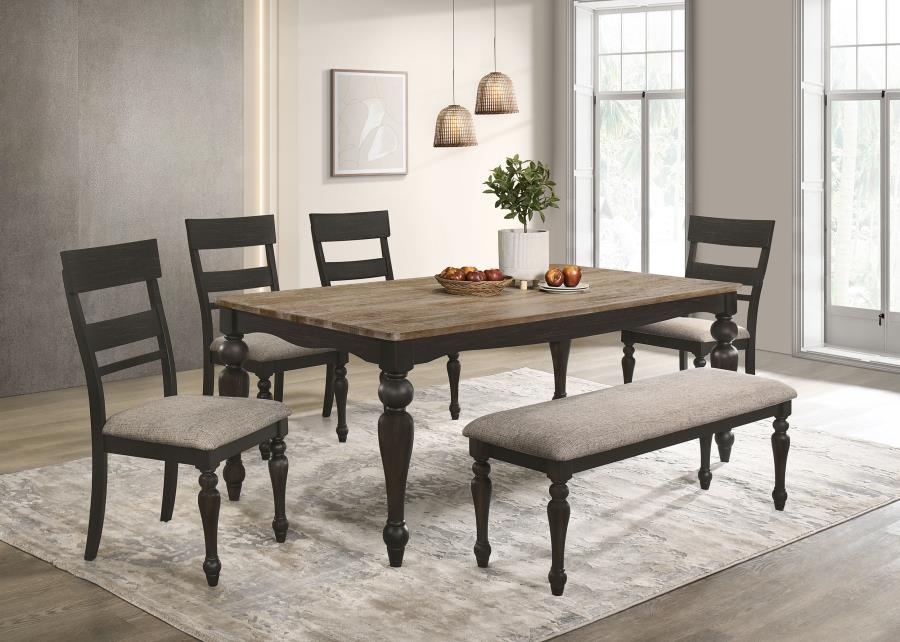 (image for) Bridget 6-piece Rectangular Dining Set Charcoal Sand Through