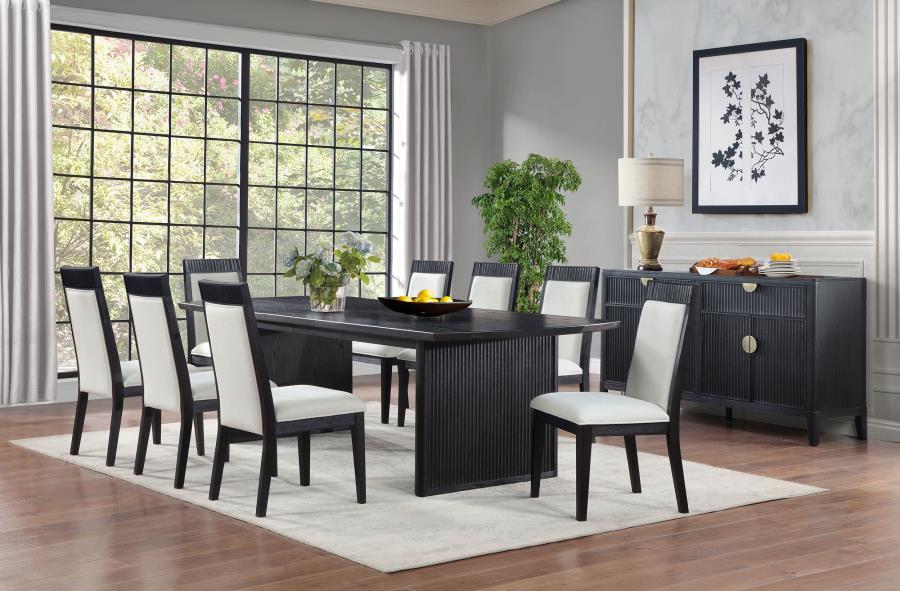 (image for) Brookmead 9-piece Extension Leaf Dining Table Set Black