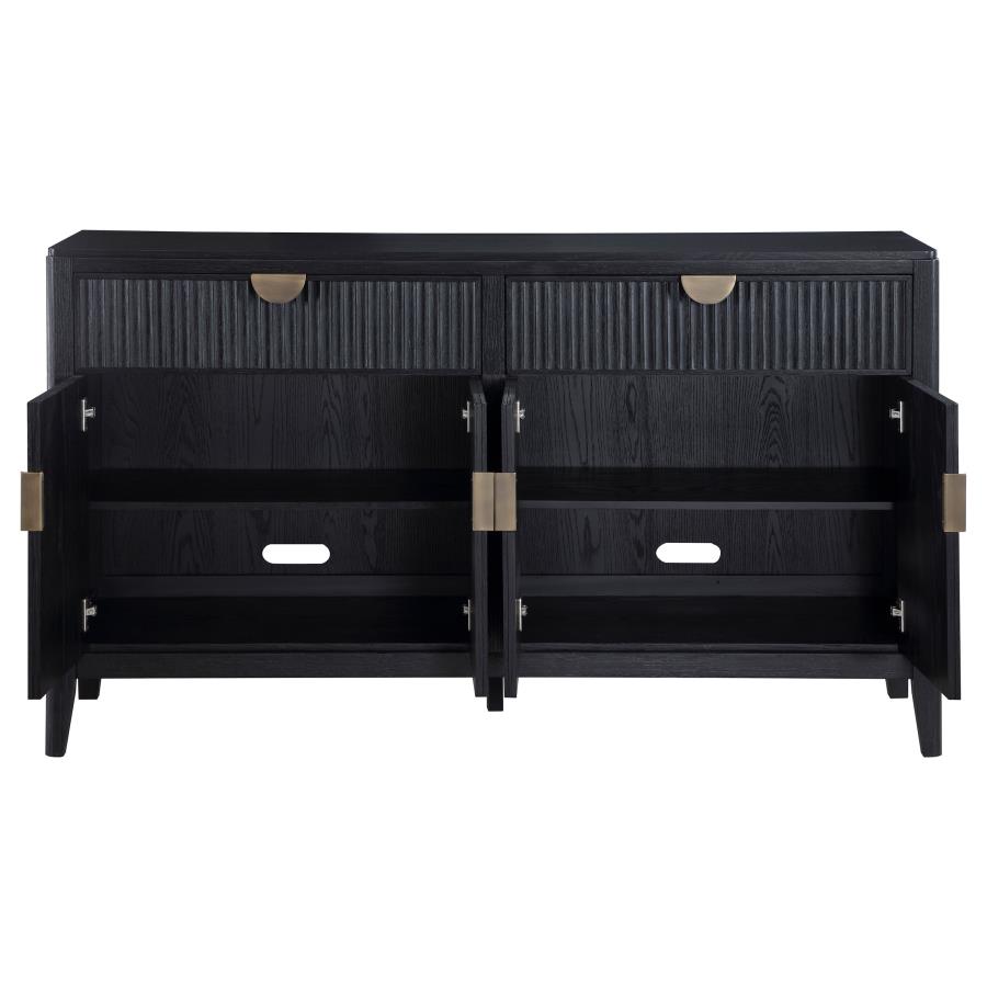 (image for) Brookmead 4-door Sideboard Buffet Storage Cabinet Black