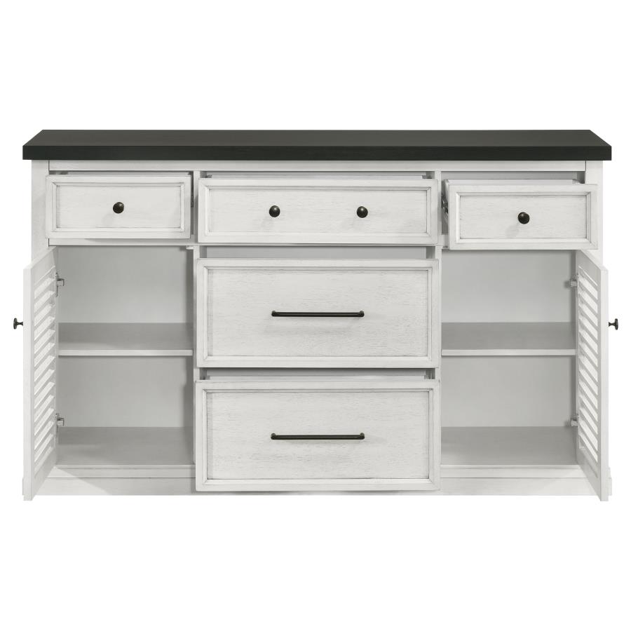 (image for) Aventine 5-drawer Sideboard Buffet Cabinet Vintage White