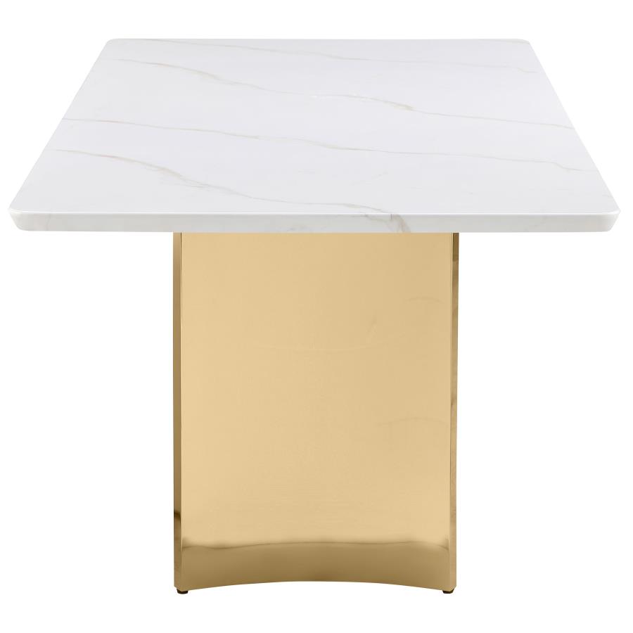 (image for) Tevlin Rectangular 79-inch Marble Top Dining Table White