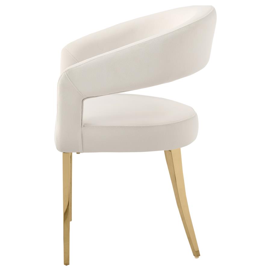 (image for) Galiano Velvet Upholstered Dining Arm Cream Beige (Set of 2)