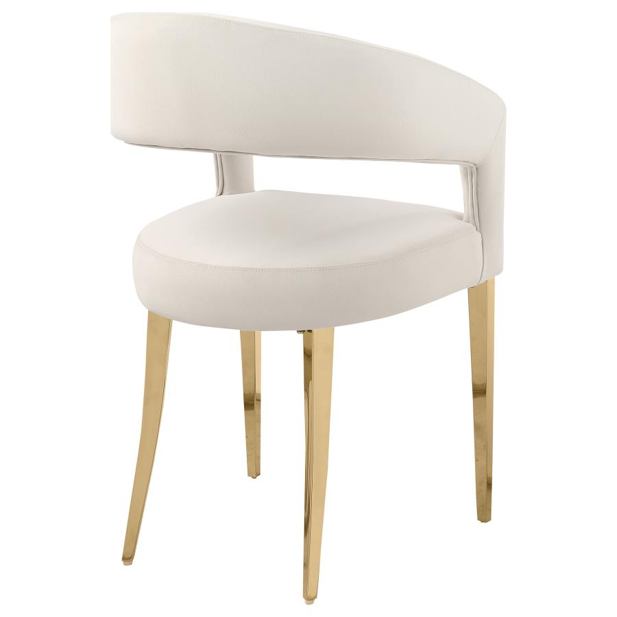 (image for) Galiano Velvet Upholstered Dining Arm Cream Beige (Set of 2)