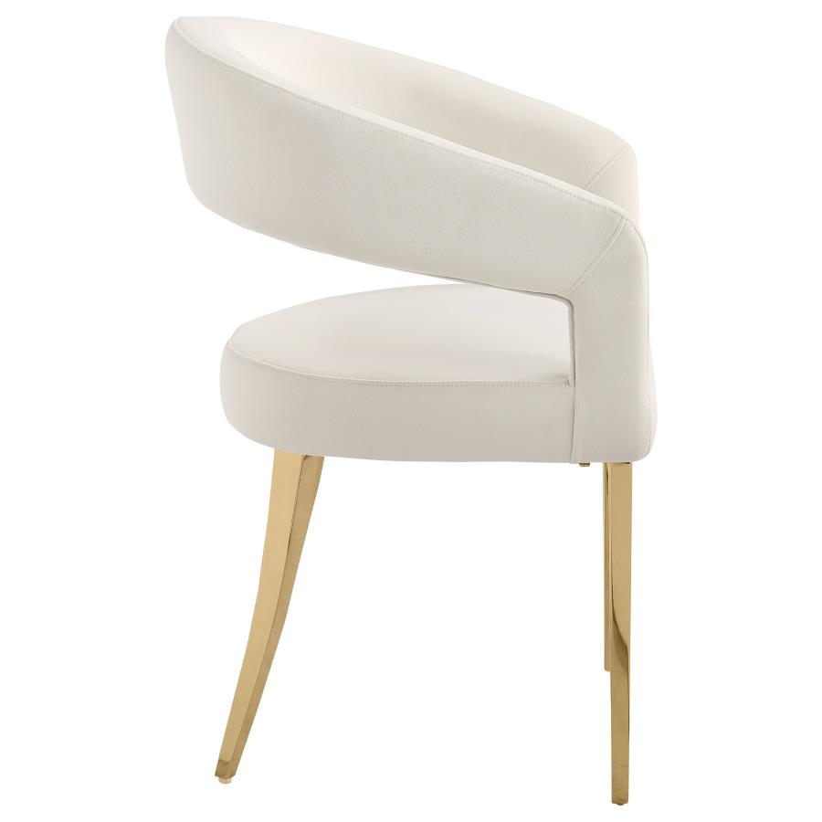 (image for) Galiano Velvet Upholstered Dining Arm Cream Beige (Set of 2)