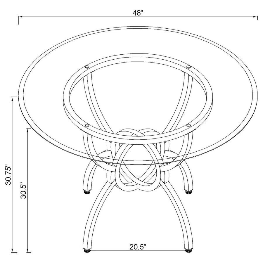 (image for) Aviano 5-piece Round Glass Top Dining Table Set Gunmetal