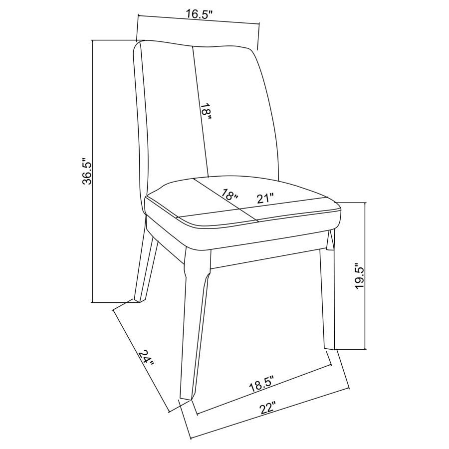 (image for) Carissa Upholstered Dining Side Chair Beige (Set of 2)