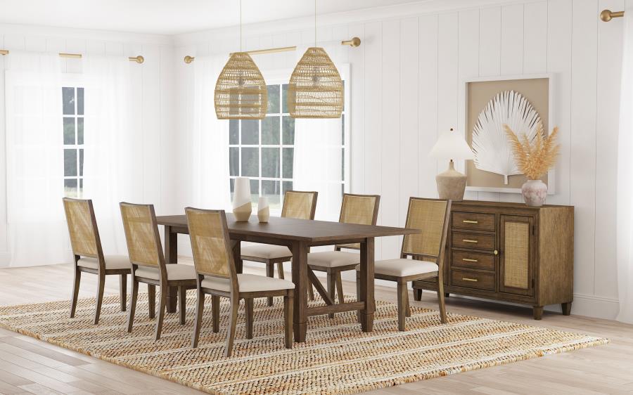 (image for) Matisse 7-piece Rectangular Dining Table Set Light Brown - Click Image to Close