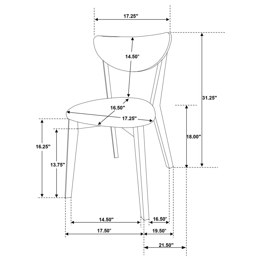 (image for) Elowen Wood Dining Side Chair Light Walnut (Set of 2)