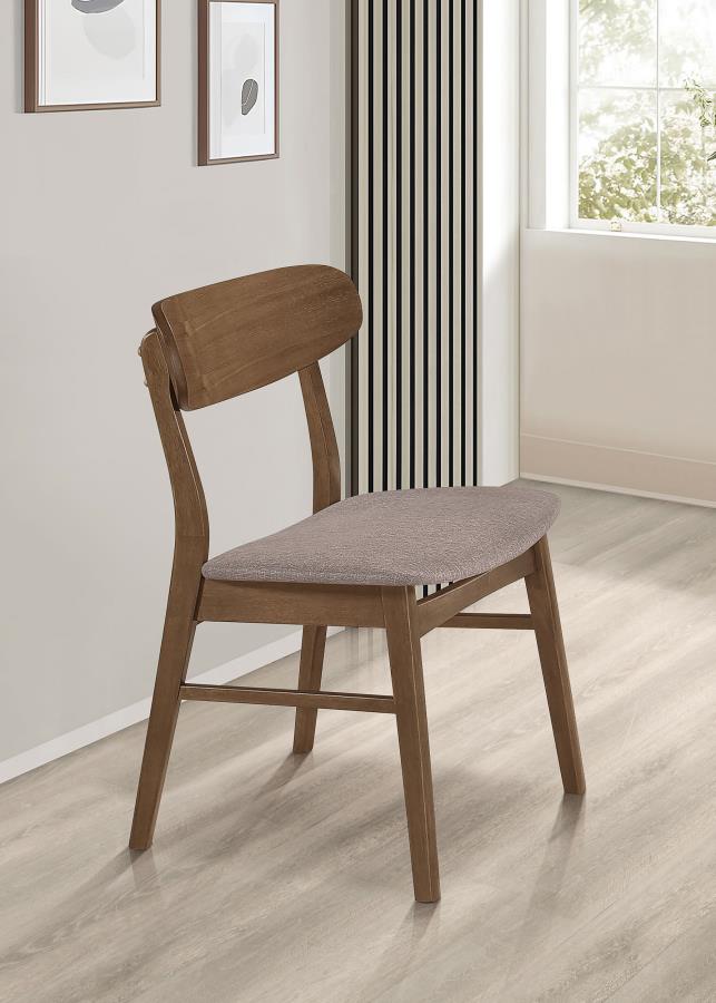 (image for) Dortch Dining Side Chair Walnut and Brown (Set of 2)