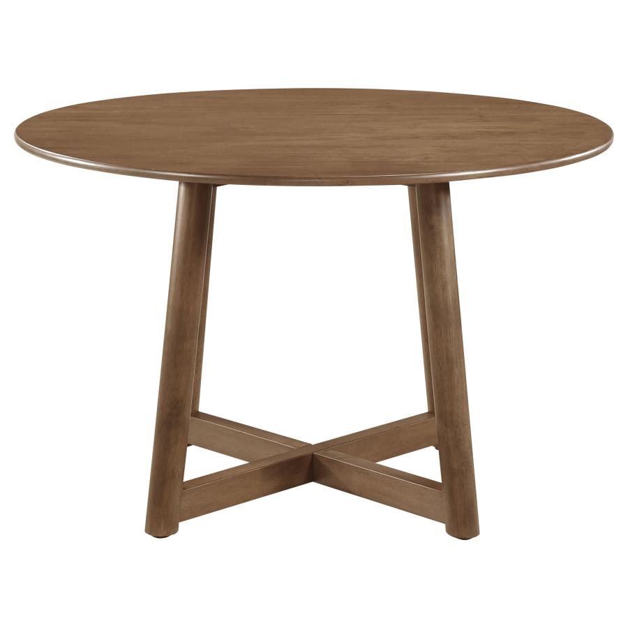 (image for) Dinah 5-piece Round Solid Wood Dining Set Walnut