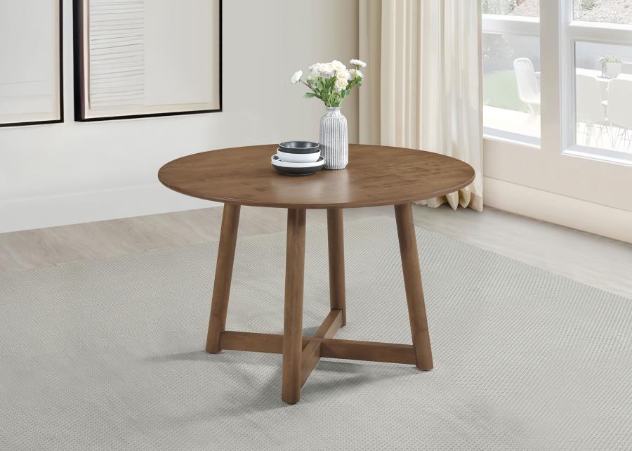 (image for) Dinah Round 47-inch Solid Wood Dining Table Walnut