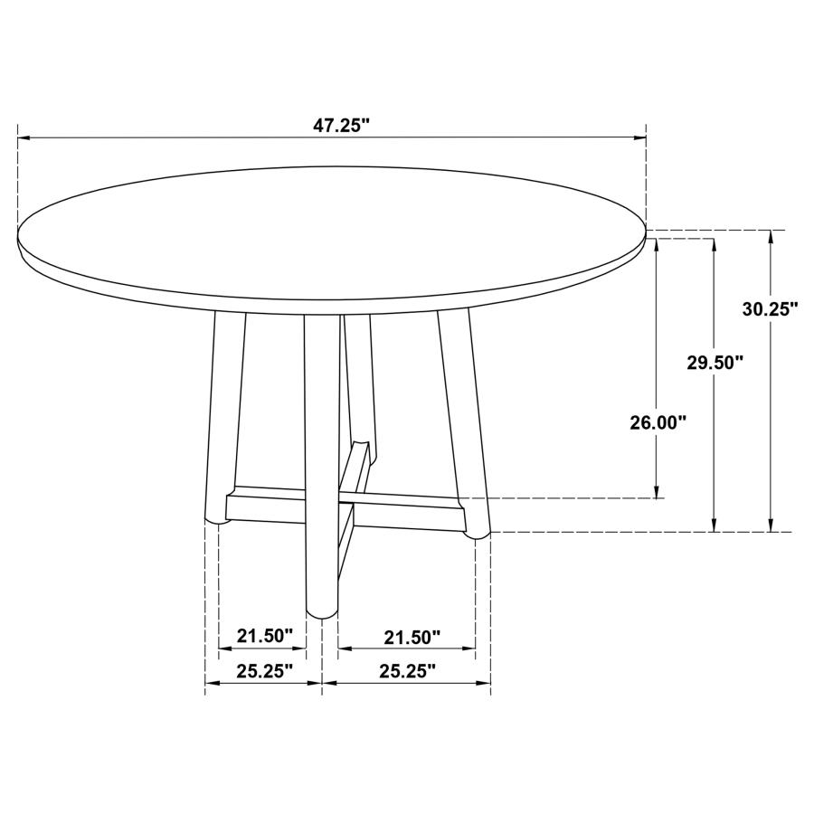 (image for) Dinah Round 47-inch Solid Wood Dining Table Walnut