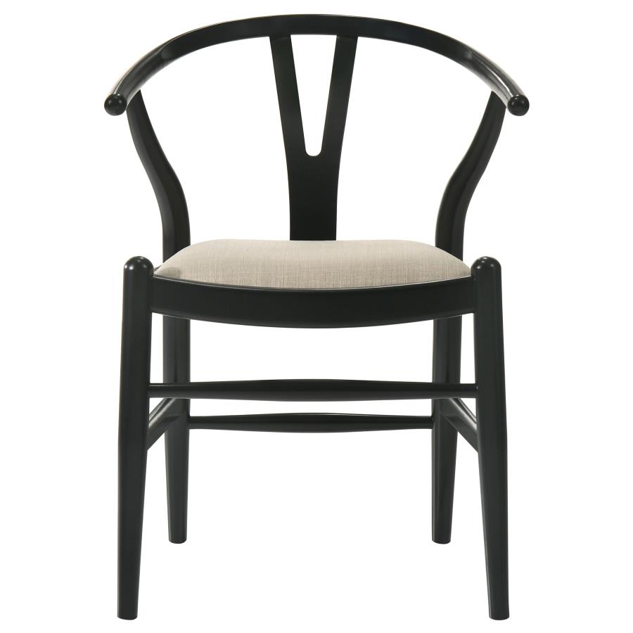 (image for) Crestmont Wood Wishbone Dining Side Chair Black (Set of 2)