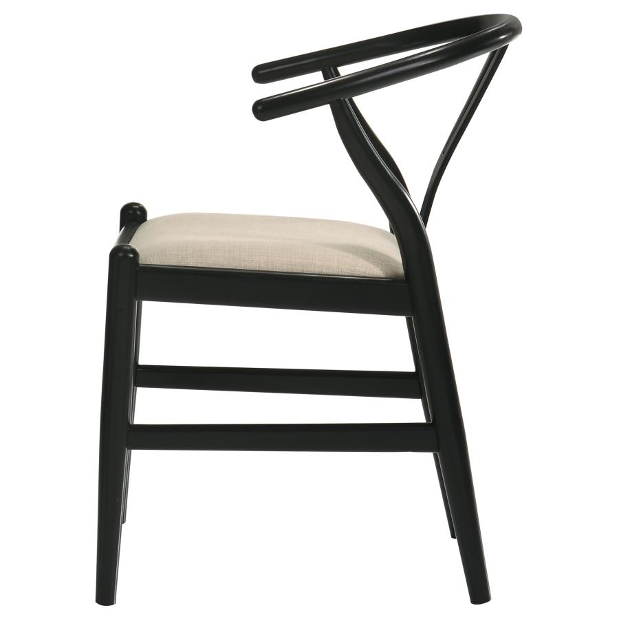 (image for) Crestmont Wood Wishbone Dining Side Chair Black (Set of 2)