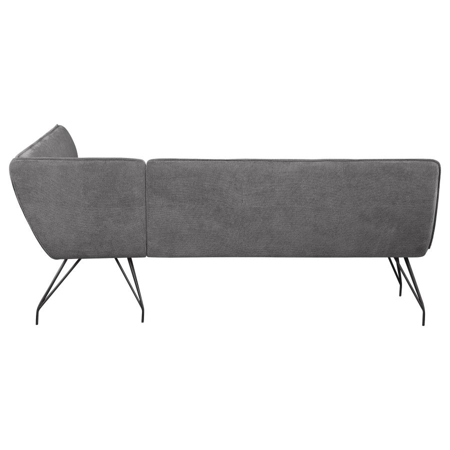 (image for) Dodson Fabric Upholstered L-Shaped Nook Dining Bench Grey