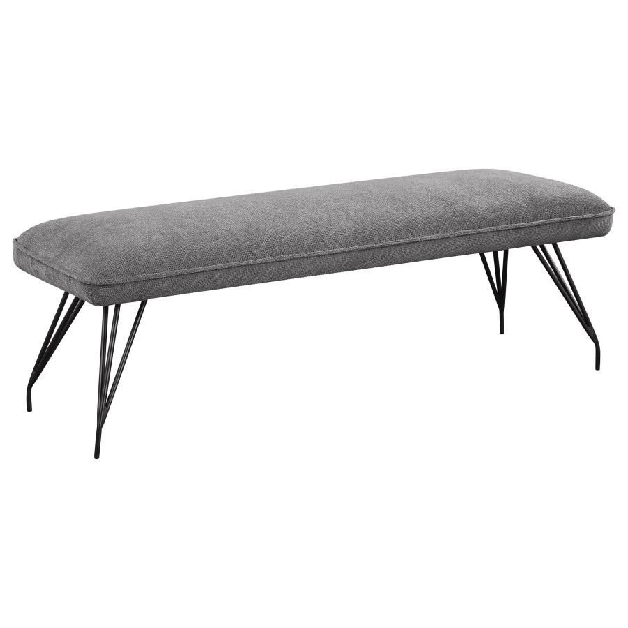 (image for) Dodson Fabric Upholstered Dining Bench Grey - Click Image to Close