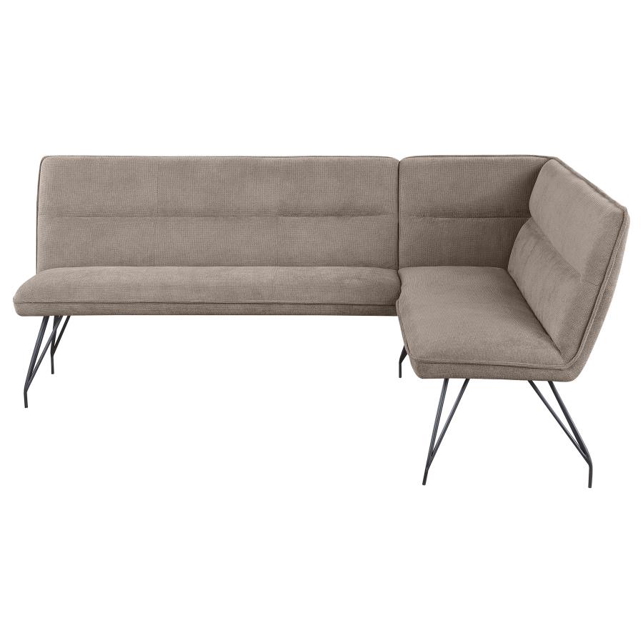 (image for) Dodson Fabric Upholstered L-Shaped Nook Dining Bench Taupe