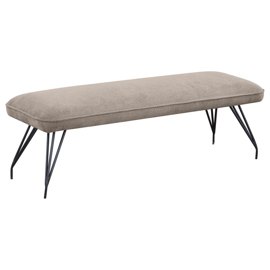 (image for) Dodson Fabric Upholstered Dining Bench Taupe - Click Image to Close