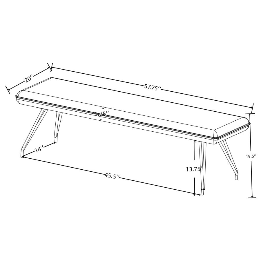 (image for) Dodson Fabric Upholstered Dining Bench Taupe 