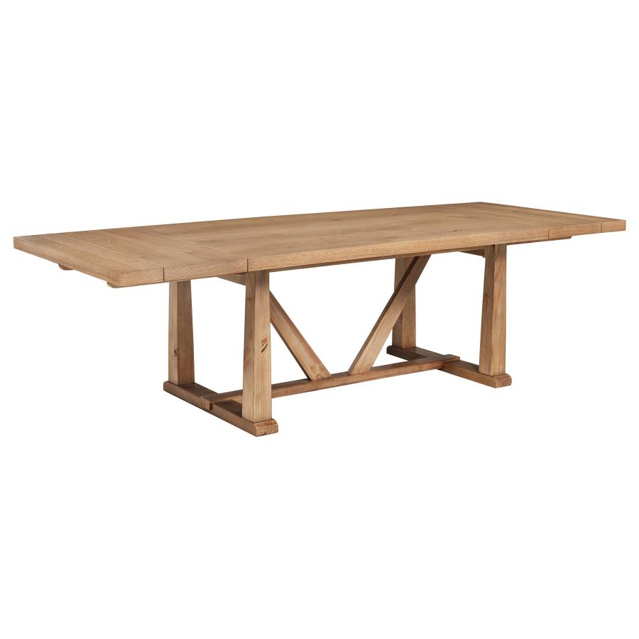 (image for) Middleton 106-inch Extension Leaf Dining Table Natural Brown