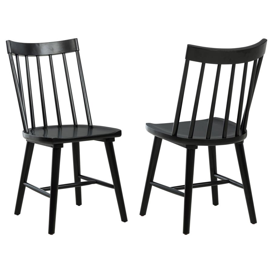 (image for) Middleton Solid Wood Dining Side Chair Black (Set of 2)
