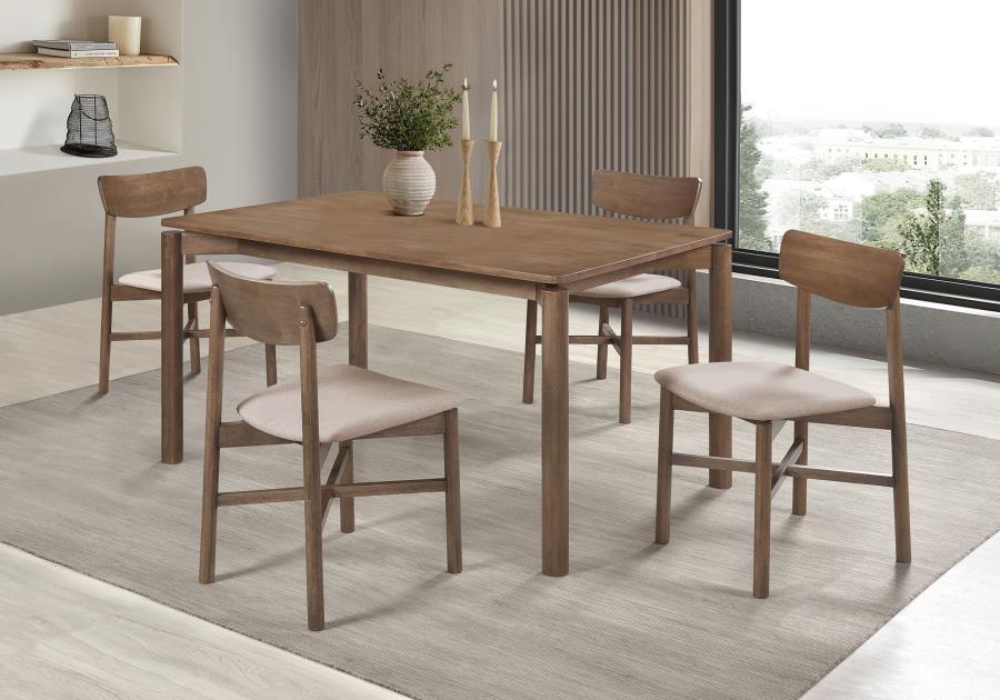 (image for) Parkridge 5-piece 59-inch Wood Dining Set Natural Walnut - Click Image to Close