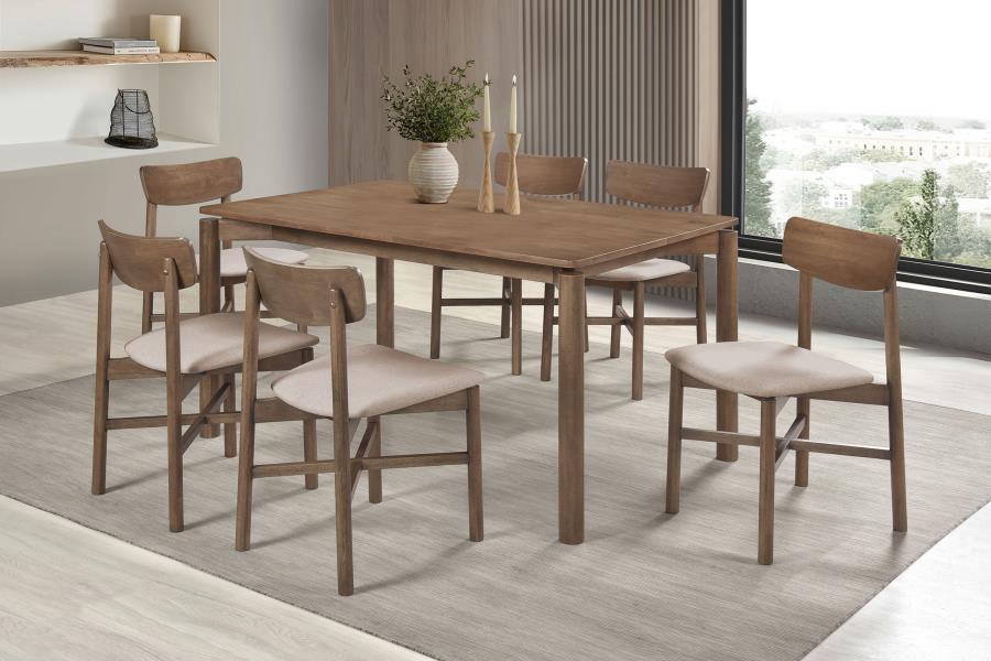 (image for) Parkridge 7-piece 59-inch Wood Dining Set Natural Walnut