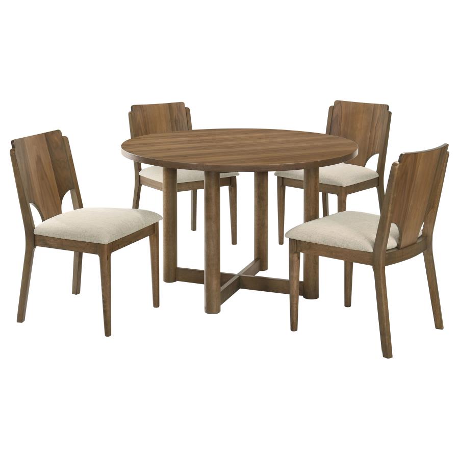 (image for) Biltmore 5-piece 46-inch Round Wood Dining Table Set Walnut