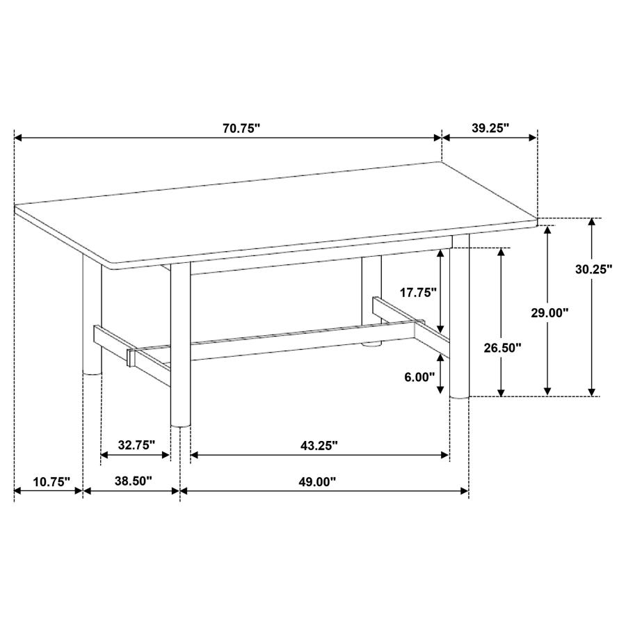 (image for) Biltmore 5-piece 71-inch Rectangular Dining Table Set Walnut