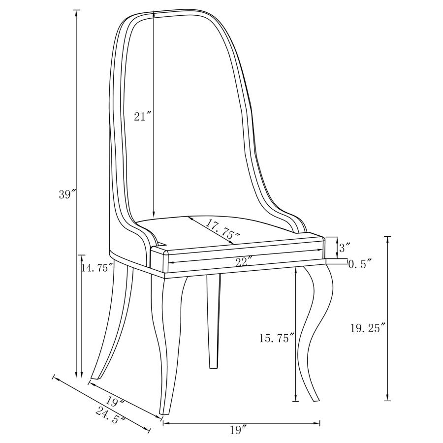 (image for) Antoine Velvet Upholstered Dining Side Chair Grey (Set of 2)