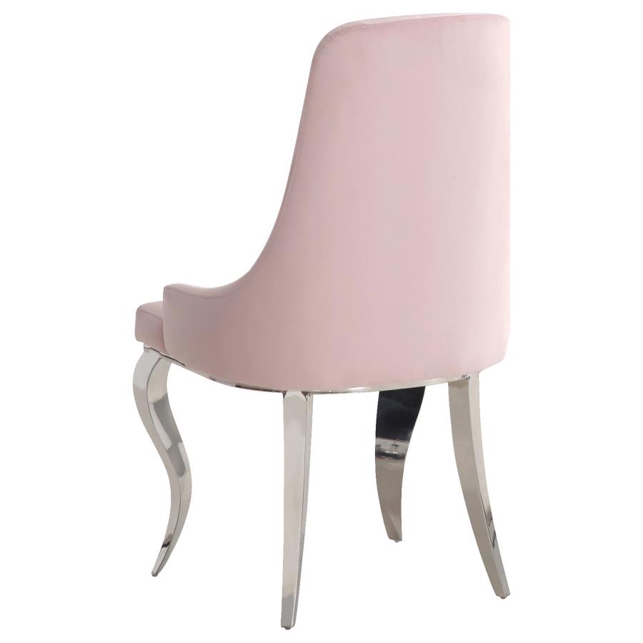 (image for) Antoine Velvet Upholstered Dining Side Chair Pink (Set of 2)