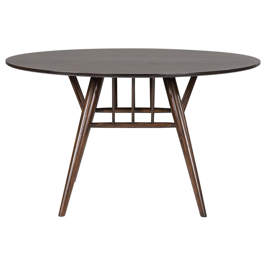 (image for) Everton 5-piece Round 53-inch Dining Table Set Dark Walnut