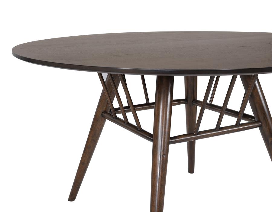 (image for) Everton 5-piece Round 53-inch Dining Table Set Dark Walnut