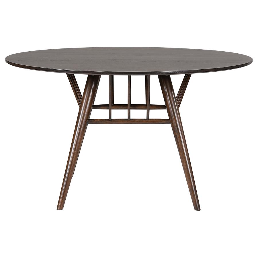 (image for) Everton Round 53-inch Wood Dining Table Dark Walnut