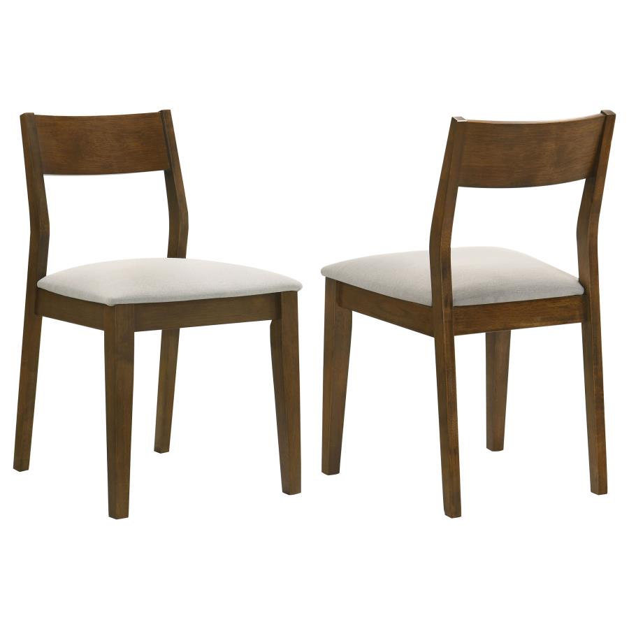 (image for) Almonte Dining Chair Upholstered Seat Dark Brown (Set of 2) - Click Image to Close