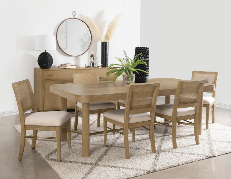 (image for) Arini 7-piece Extension Leaf Dining Table Set Sand Wash