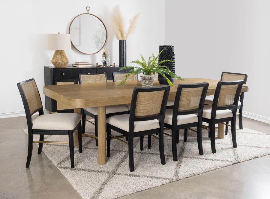 (image for) Arini 9-piece Extension Leaf Dining Table Set Sand Wash and Black