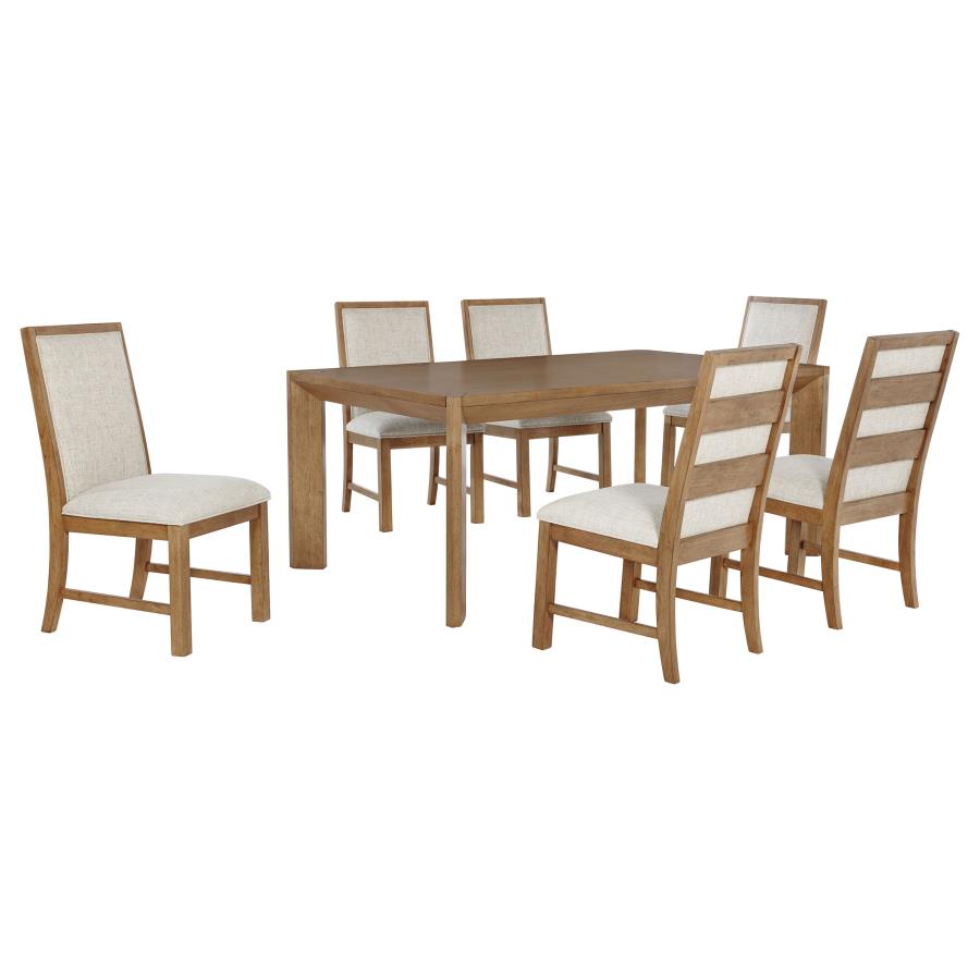 (image for) Bruner 7-piece 72-inch Rectangular Dining Set Natural Brown