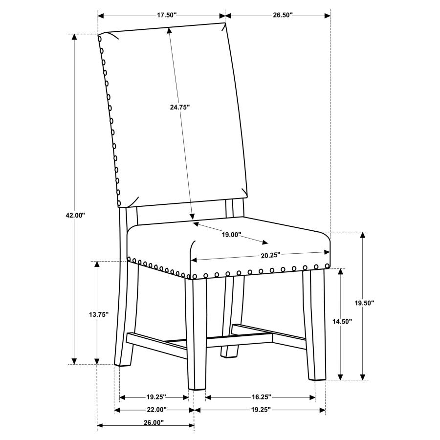 (image for) Twain Upholstered Dining Side Chair Warm Grey (Set of 2)