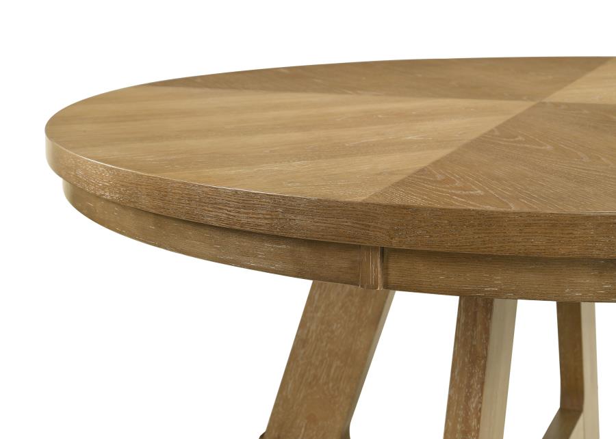 (image for) Danvers Round 54-inch Wood Dining Table Brown Oak