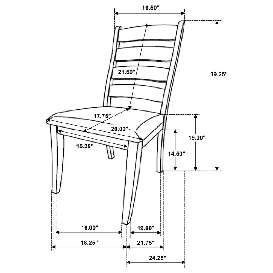 (image for) Danvers Wood Dining Side Chair Brown Oak (Set of 2)