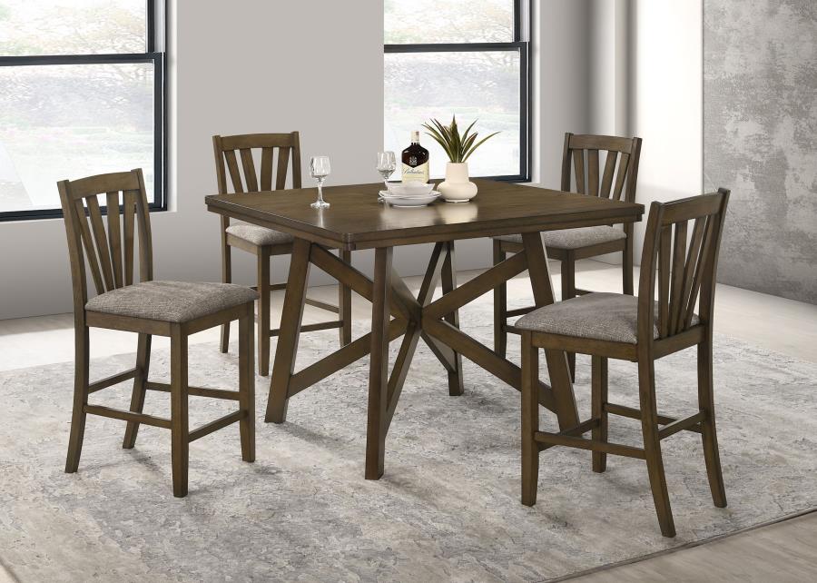 (image for) Canfield 5-piece 47-inch Counter Height Dining Set Brown